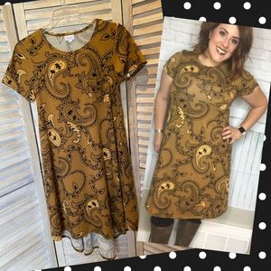 Small Carly Dress Paisley Print Mustard